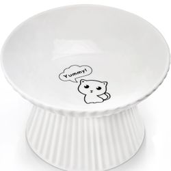Extra Wide Ceramic Elevated Cat Bow