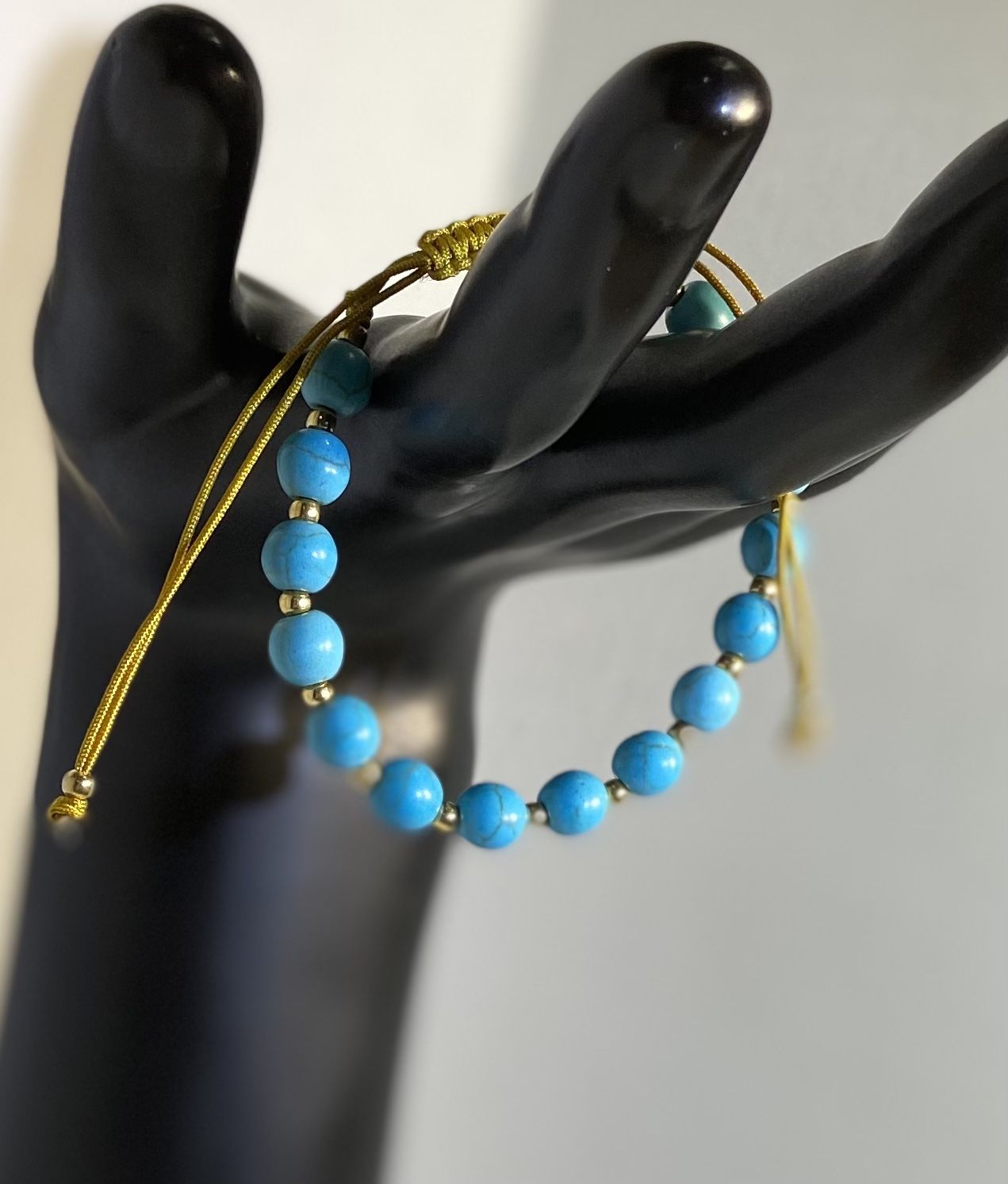 elegant turquoise and gold plated bracelet