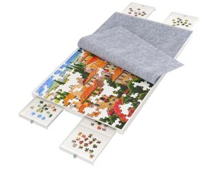 1500 Pieces Puzzle Board with Drawers and Cover,35"x27"Portable Jigsaw Puzzle Table for Adults Puzzle Tables with Drawers