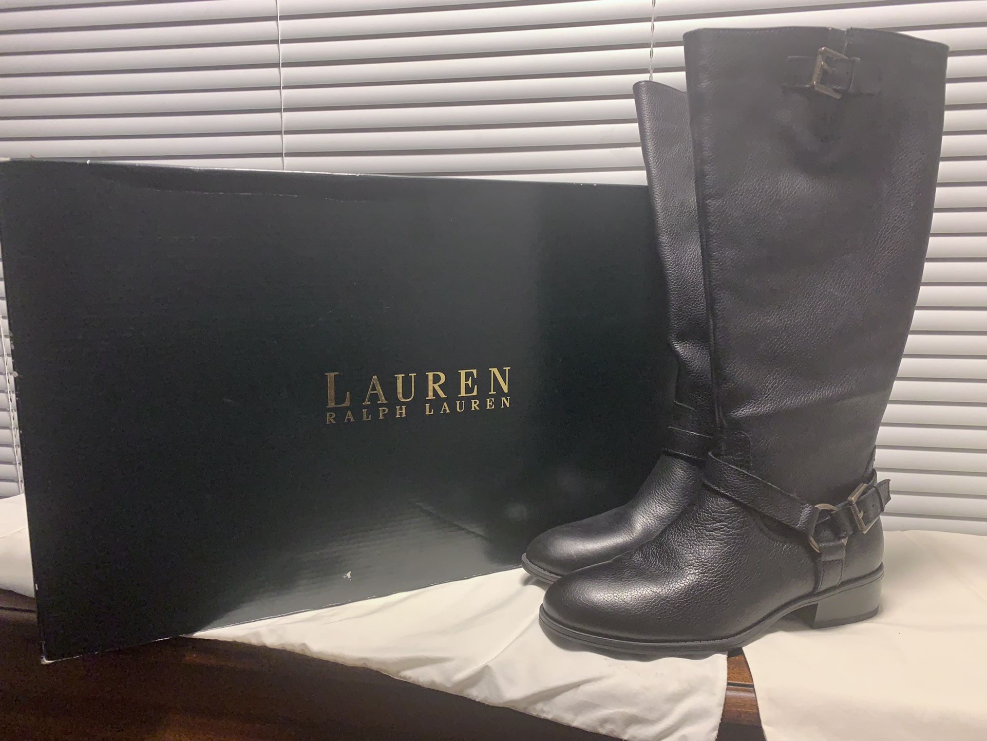 Lauren Ralph Lauren Leather Boots Women Size 6.5 New