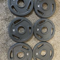 6-5lb. Olympic Cast Iron Weight Plates 