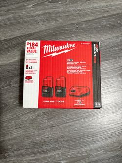 Milwaukee M-12 RedLithium CP 2.0 Batteries/ M-12 Charger Starter Kit