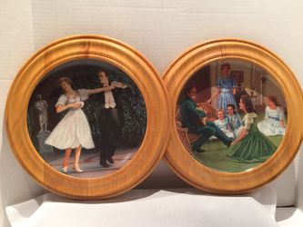 1987 Collectors Plates - “The Sound Of Music” (2) In Wood Frames, Rare And In Excellent Condition.