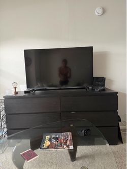 Modern Black 6-Drawer Dresser / TV Stand