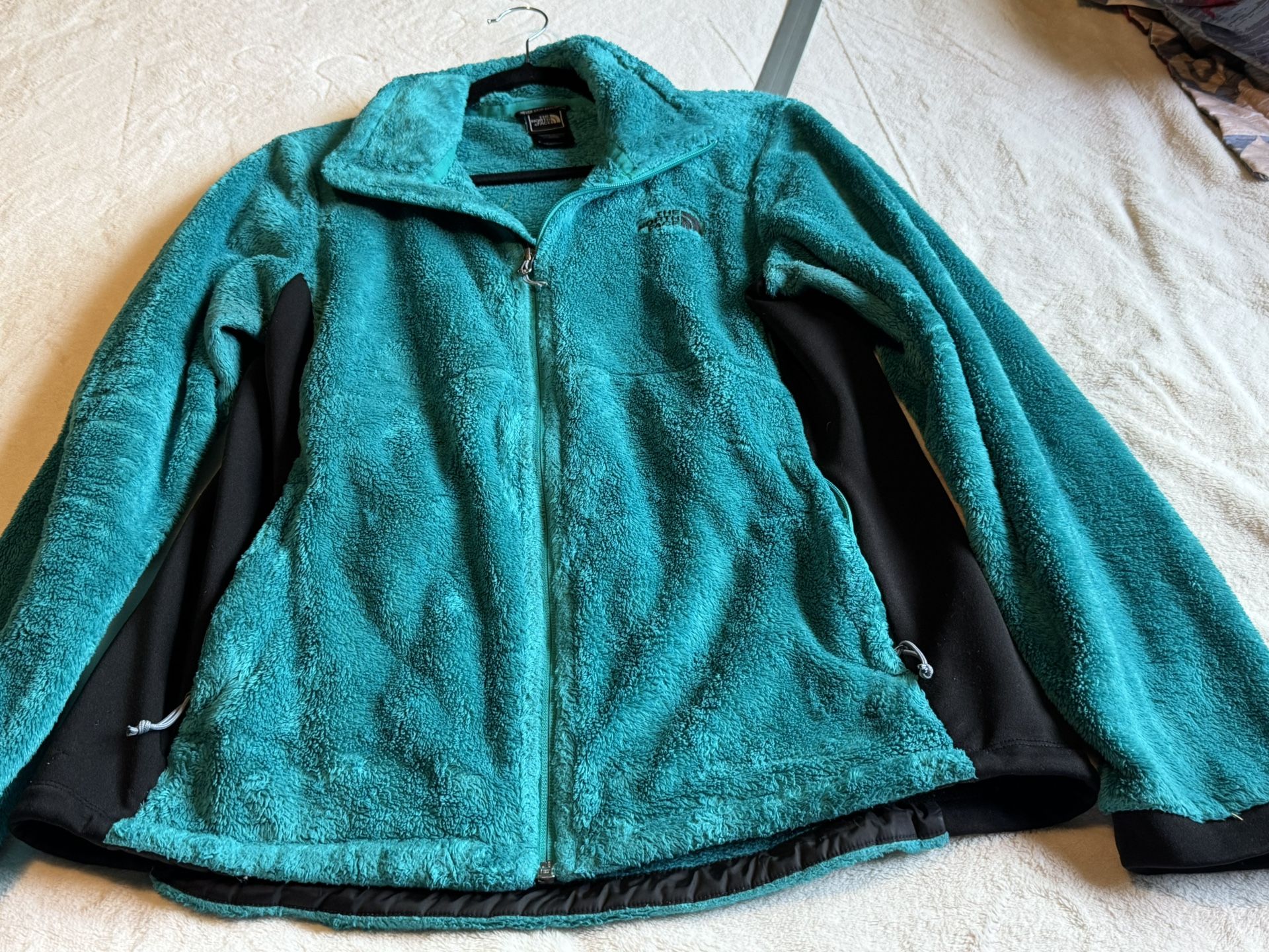 THE NORTH FACE: Teal & Black Full Zip up Fleece Women's size large