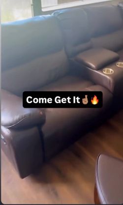 Brown Leather Sectional For Sale