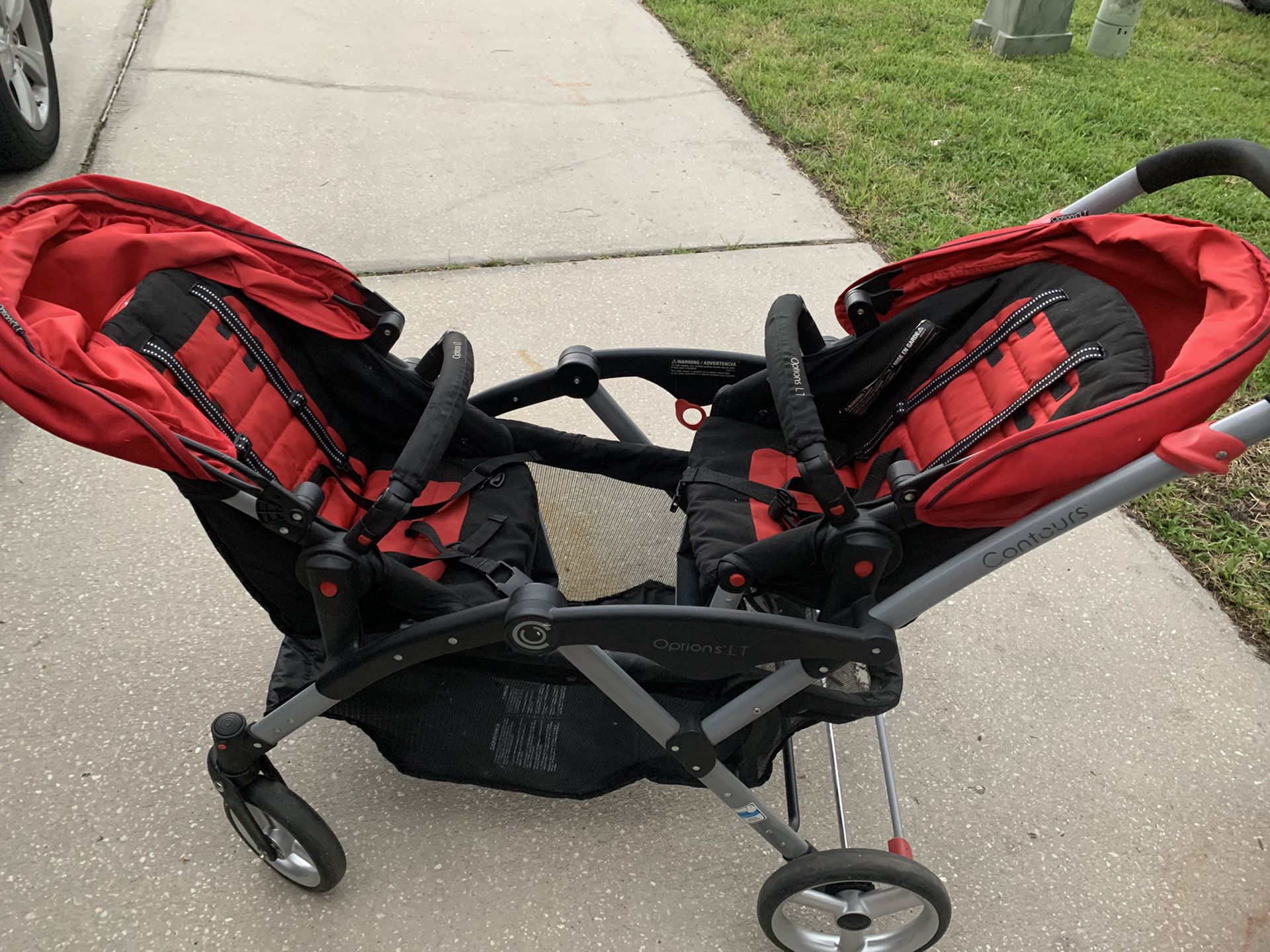 Options LT double stroller with car seat base
