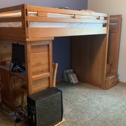 Twin Bunk Bed With Desk 