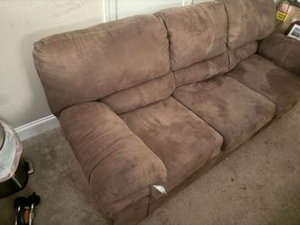 Brown Microfiber 3-Seat Sofa