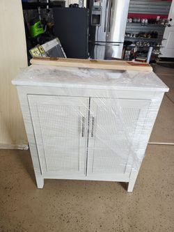 30 Inch Marble Top Bathroom Vanity w/backsplash