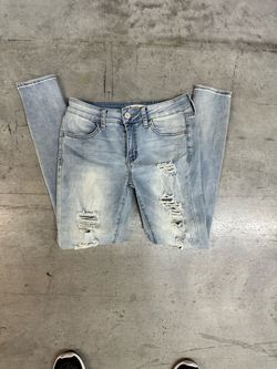 Light Wash Distressed Skinny Jeans