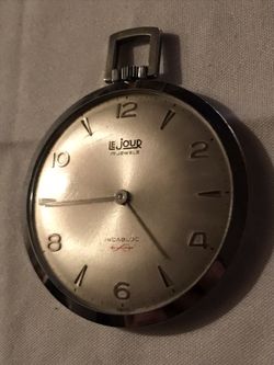 Le jour 17 jewels incabloc pocket watch clearance