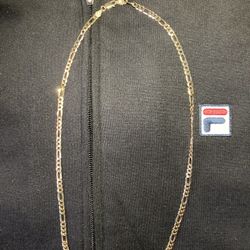 925 STERLING SILVER 14K YELLOW GOLD PLATED FIGARO CHAIN 