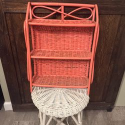 Cute Vintage Wicker Shelf Stands Or Wall Mount
