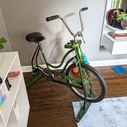 Green Vintage Schwinn Stationary Exercise Bike