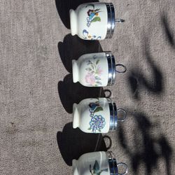 4 Egg Coddlers Made In England 
