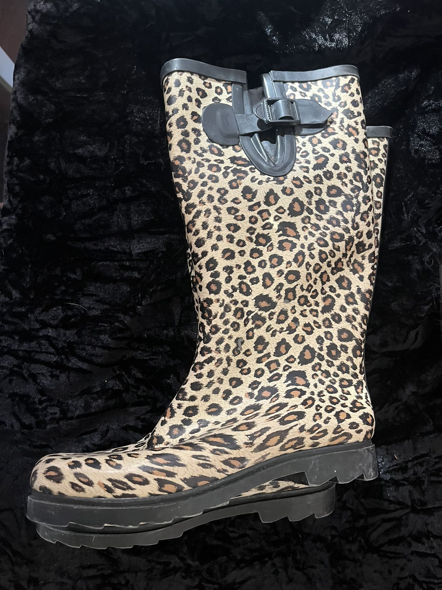 Cheetah Print Rain Boots 