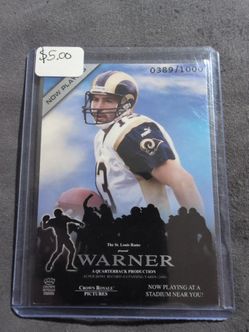 Kurt Warner numbered football card. 389/1000