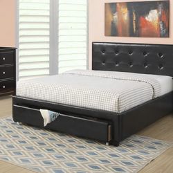 Queen Bed Frame w/ Storage Drawer 