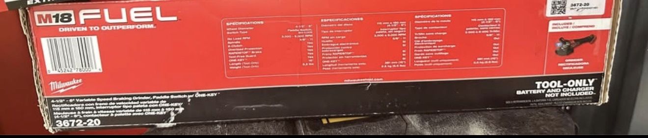 Milwaukee Brushless Cordless 4-1/2 in./6 in. Variable Speed Braking (Tool Only)