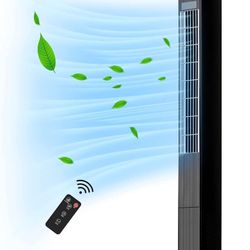 42'' Oscillating Tower Fan with Remote,Electric Cooling Tower Fan,Standing Floor Bladeless Fan with LED Display,Portable Fan for Bedroom,Office,Home (