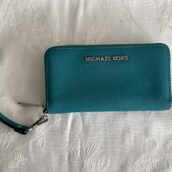Michael Kors Turquoise, Zip-Around Wallet 