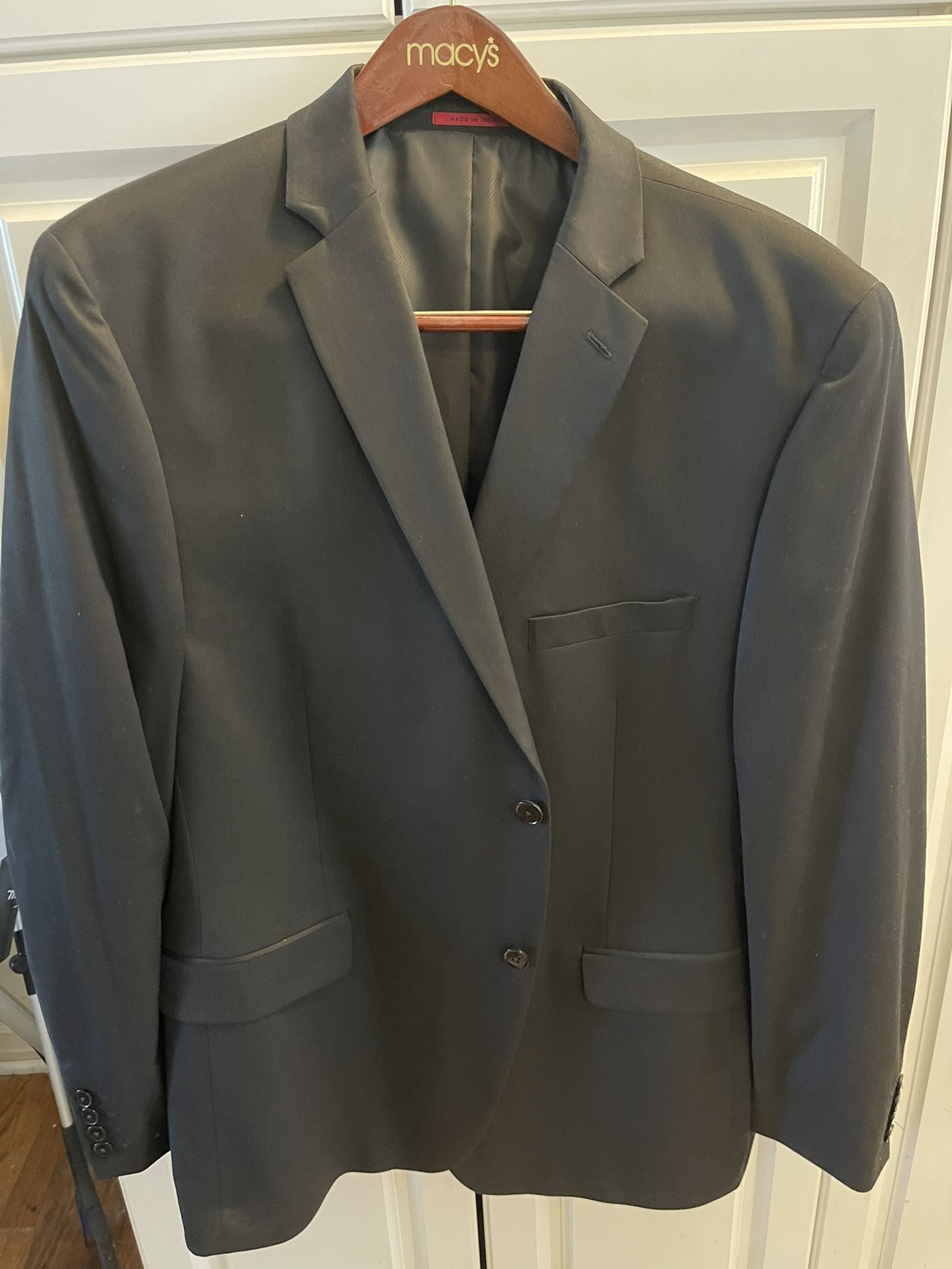 Men’s Like New Alfani Slim Fit Black Suit Jacket Size 46R
