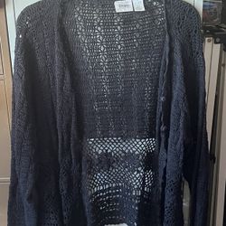 Jason Maxwell Black Cardigan Size L