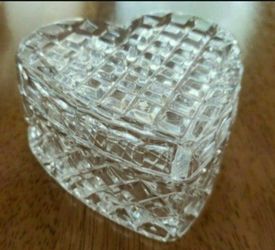 Crystal Heart "Box". Very Pretty And Useful To Hold Small Items!   NEW In Box.  
