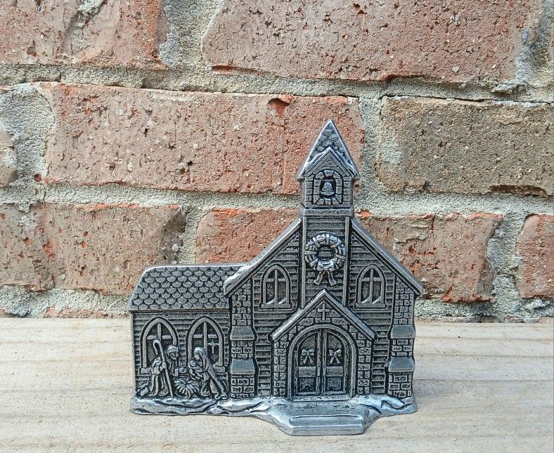 Vintage Carson Castings Pewter Church Nativity Reversible Figure Decor