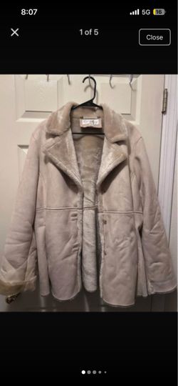 Cream Faux Shearling Winter Coat
