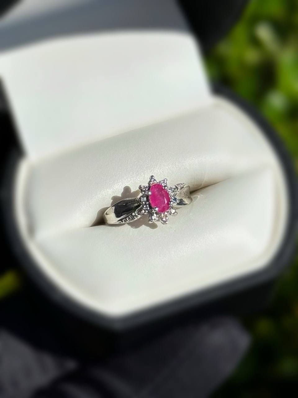 Jewelry 10k solid white gold rose quartz 0.4CTW ring sz 5.00