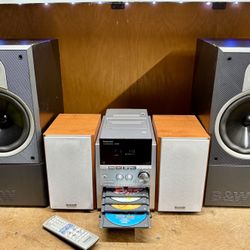 Like new Panasonic mini system and B&W bookshelf speakers in excellent working condition. Everything