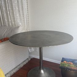 CB2 Mid Century Antique Rustic Metal Tulip Table