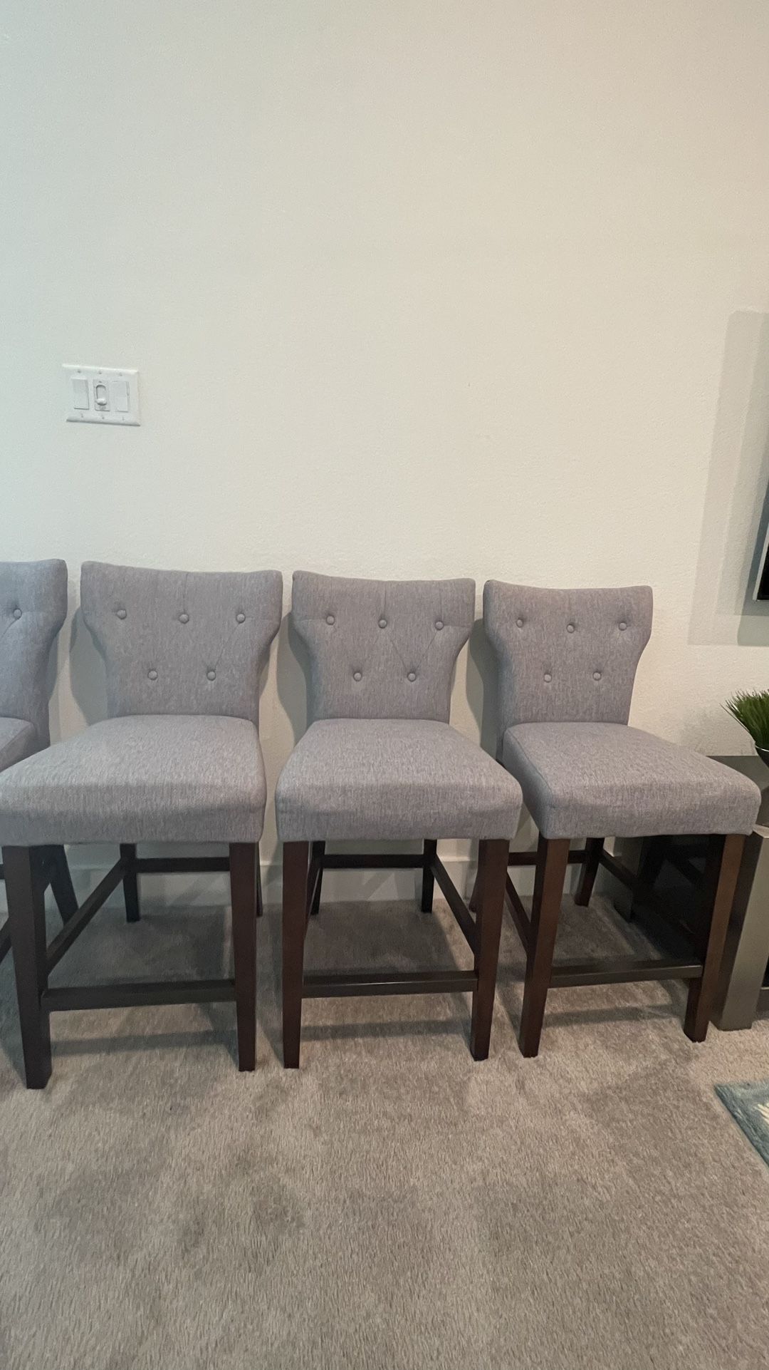 24” Bar Stools, Counter Height With Back