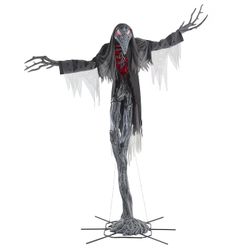 Home Accents Holiday 15ft. Grave and Bones Giant Animated LED Gally-Crow - T