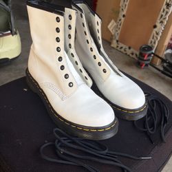 Dr. Martens 1460 White Leather Boots – Women’s Size 8
