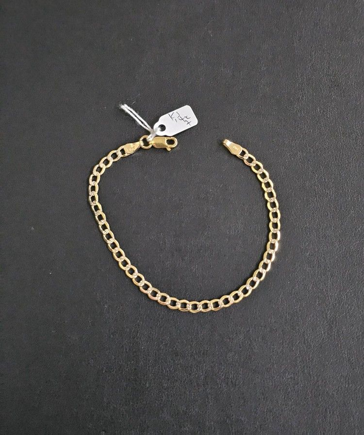 14k Gold Two Tone Bracelet 7 Inch
