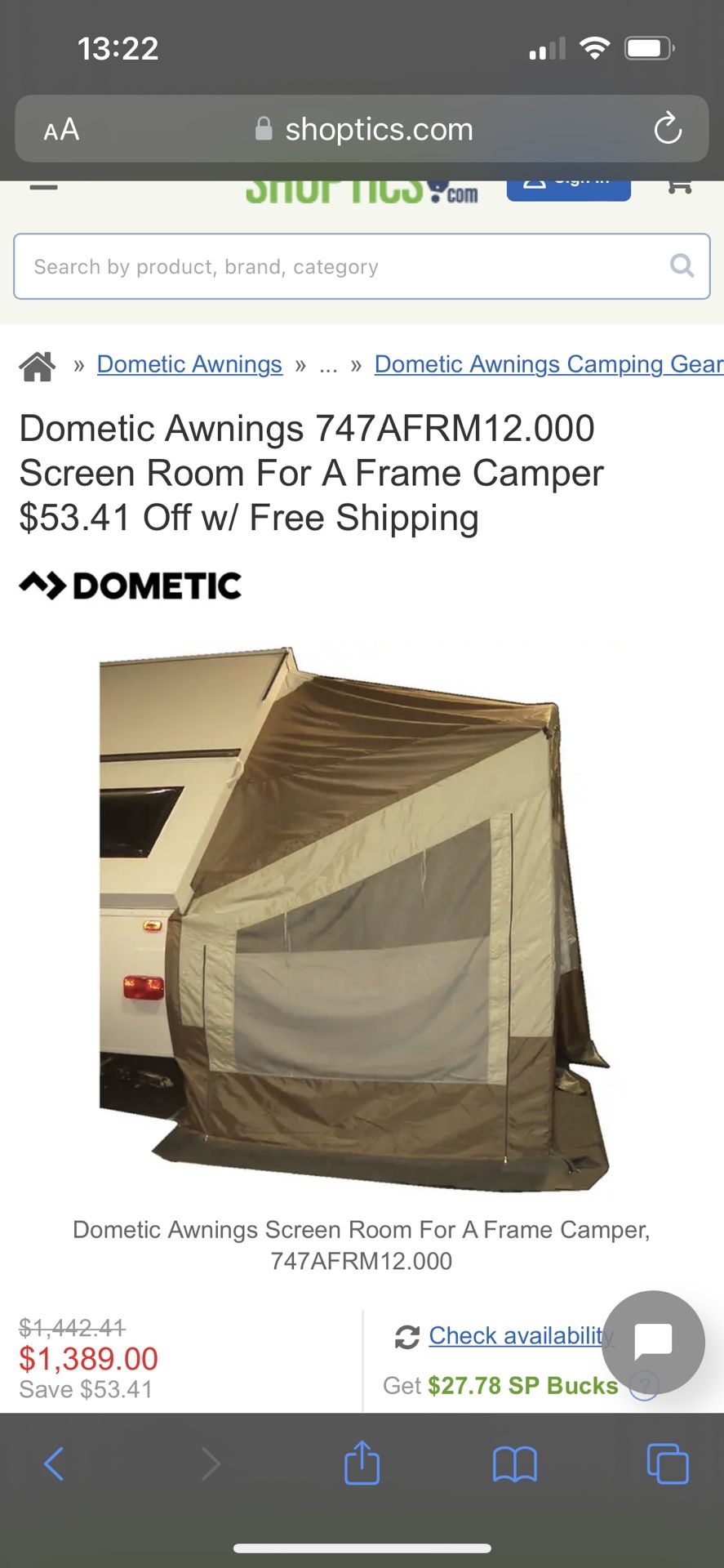 Dometic A frame camper awning for Sale in Orting, WA OfferUp