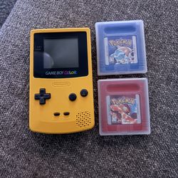 Nintendo Game Boy Color with Pokémon Red and Blue