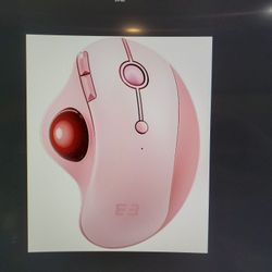 Pink Wireless Trackball Mouse, Bluetooth 2.4G Rechargeable