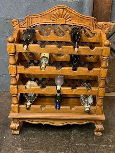 Antique Wood Wine Holder