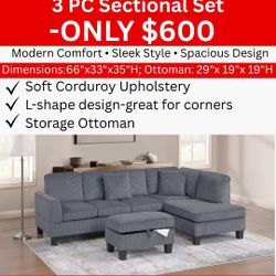 3 Pc Sectional Set