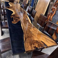 Black Resin And Wood Conference Table