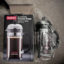 Bodum Chambord French Press 8 Cup Coffee Maker, Chrome-Plated New in Opened Box