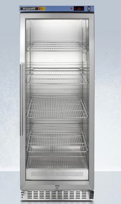 PURETHERM 24 Inch Blanket Warmer with 10.57 Cu. Ft. Capacity, 4 Chrome Shelves, Heat-Safe Glass Door, Digital Thermostat, Lock, and Passive Heating