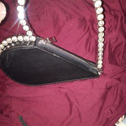 Half Heart Rhinestone Purse