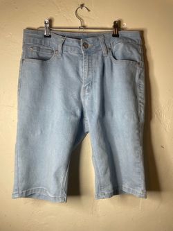 Lacoste SZ 15 Men's Light Wash Blue Denim Shorts Stretch 5-Pocket 9 In Inseam
