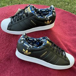 Adidas Superstar core black/core black/gold met sz 11