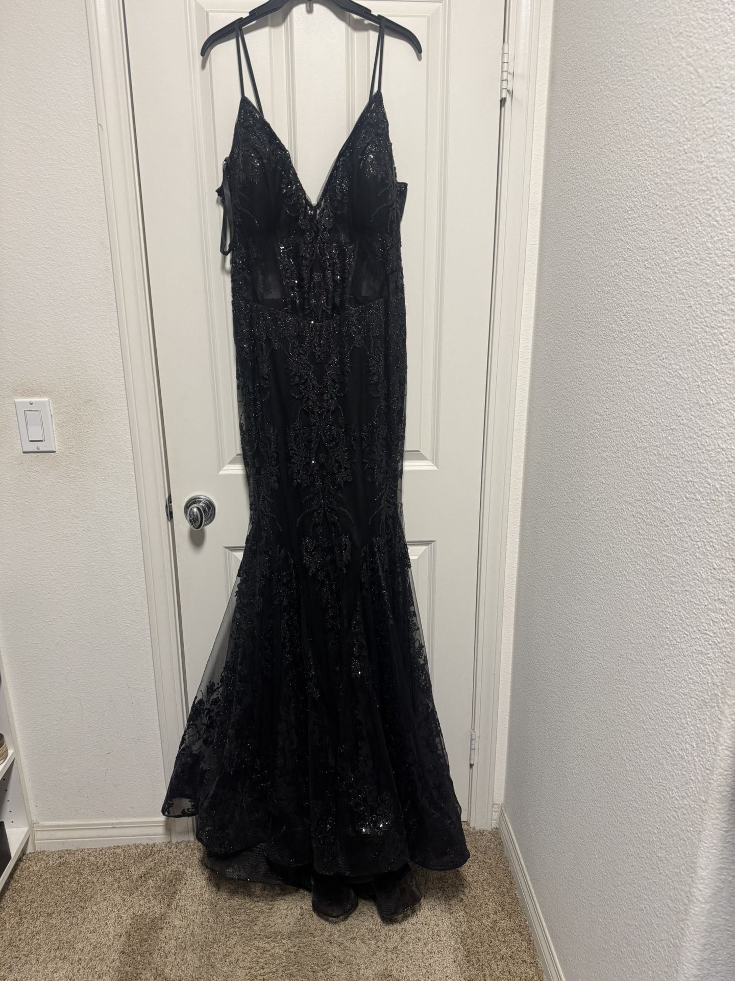 Black Lace Prom Dress - Size 16